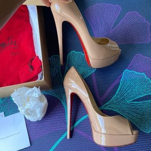 Christian Louboutin Lady Peep Patent Leather Pump 150mm